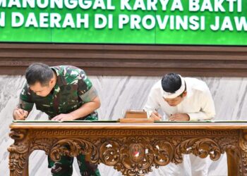 Pemdaprov–TNI AD Tandatangani Kerja Sama Manunggal Karya Bakti